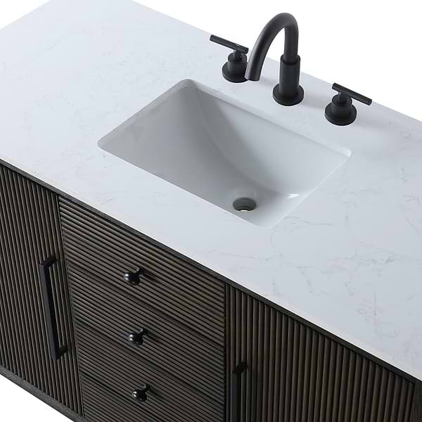 Juelle Chocolate Oak 48" Single Vanity with Cultured Marble Top