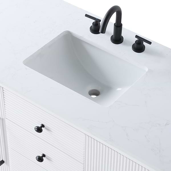 Juelle White 48" Single Vanity with Cultured Marble Top
