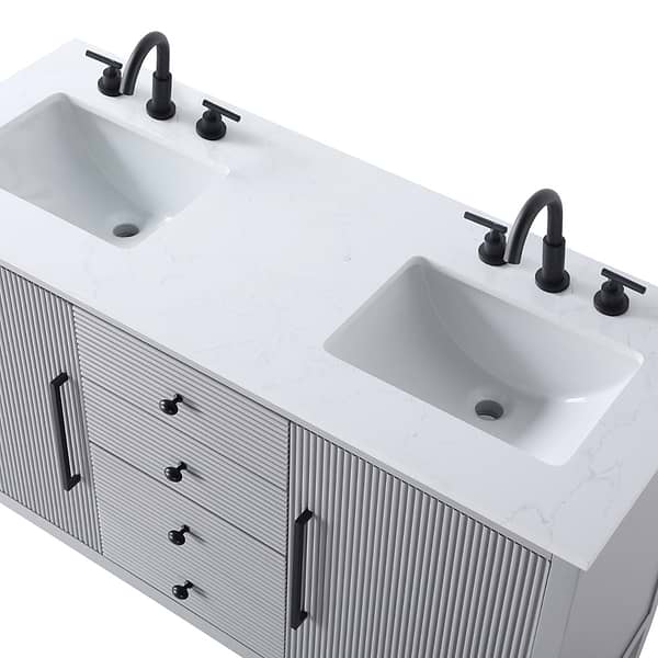 Juelle Gray 54" Double Vanity with Cultured Marble Top