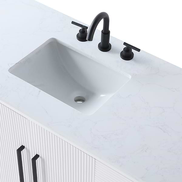 Juelle White 54" Single Vanity with Cultured Marble Top