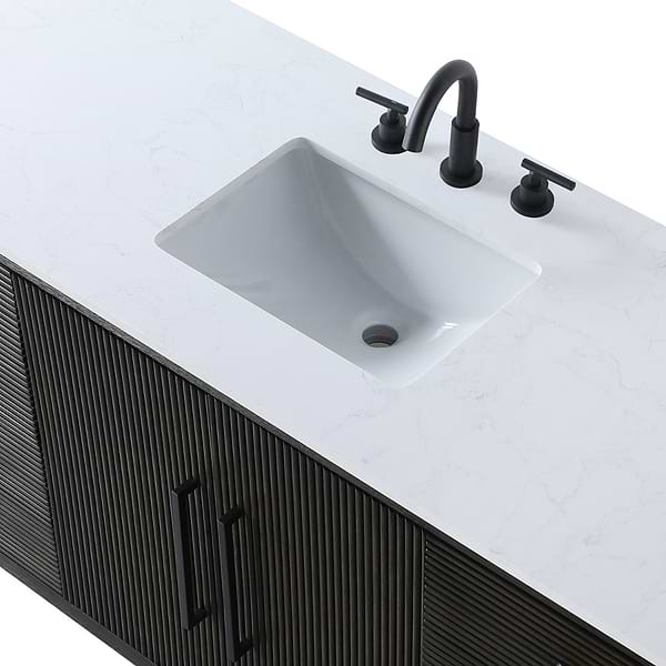 Juelle Chocolate Oak 60" Single Vanity with Cultured Marble Top