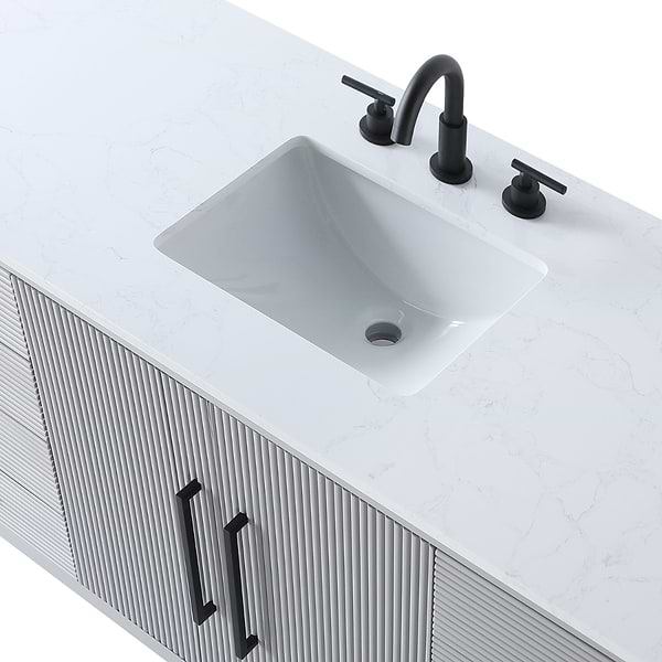 Juelle Gray 60" Single Vanity with Cultured Marble Top