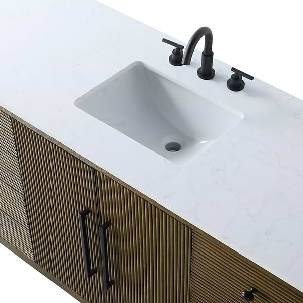 Juelle Hazel Oak 60" Single Vanity with Cultured Marble Top