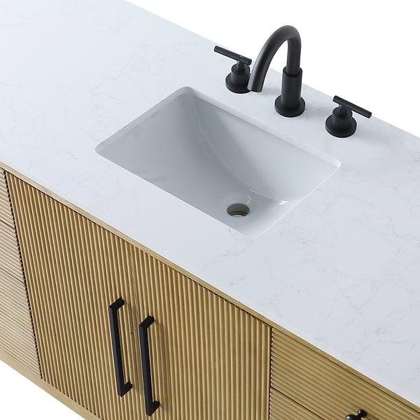 Juelle Honey Oak 60" Single Vanity with Cultured Marble Top