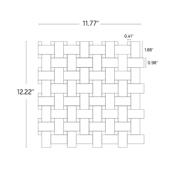 Trenza Basket Weave Carrara Marble Polished Mosaic Tile