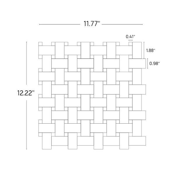 Twine Asian Statuary 1x2 Honed Marble Mosaic Tile