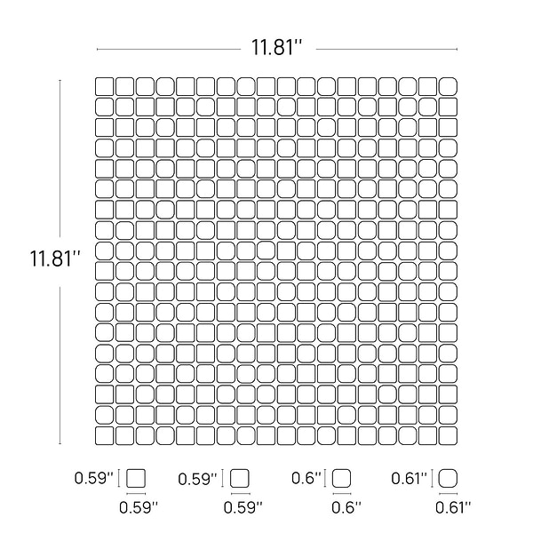 Venini Beige 1/2" Mini Square Frosted Glass Mosaic Tile