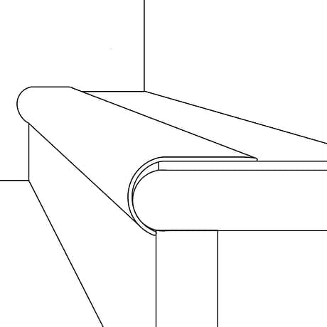 Ristretto LVT Dark Gray 2.48x1.52x94" LVT Round Stair Nose by Versatrim