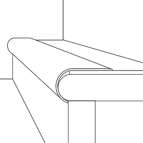 Fleetwood Dolphin 2.48x1.52x94" LVT Round Stair Nose by Versatrim