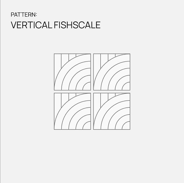 Elizabeth Sutton Arc Vertical Fish Scale Canyon Terracotta 12x12 Honed Marble and Terrazzo Mosaic Tile