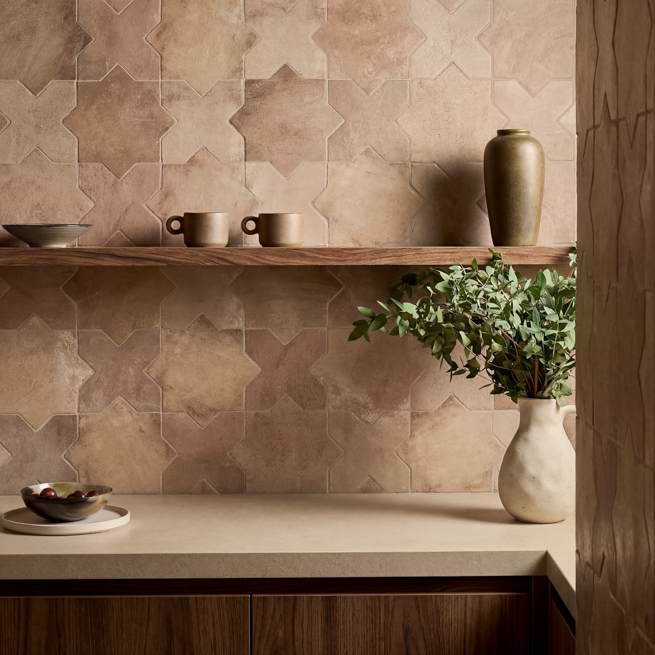 An old-world look with rustic notes