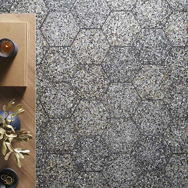 A shimmering take on traditional terrazzo