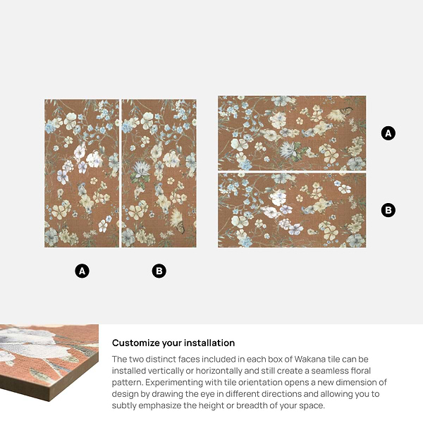 Wakana Autumn Terracotta 24x48 Artisan Decor Matte Porcelain Tile