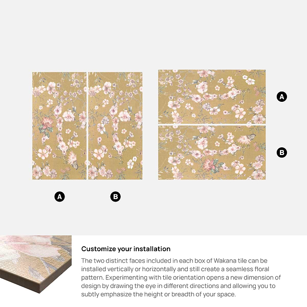 Wakana Summer Golden Yellow 24x48 Artisan Decor Matte Porcelain Tile