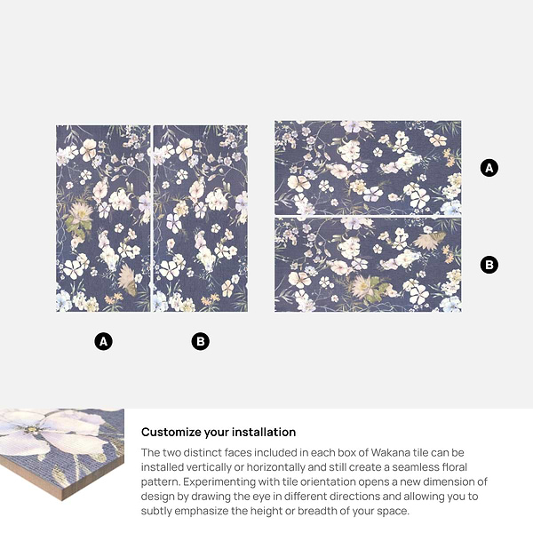 Wakana Winter Blue 24x48 Artisan Decor Matte Porcelain Tile