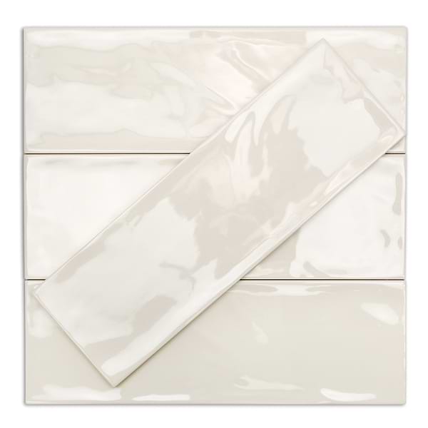 Santa Monica Ivory Beige 4X12 Polished Ceramic Subway Tile in Ivory, View 5, open zoomed image