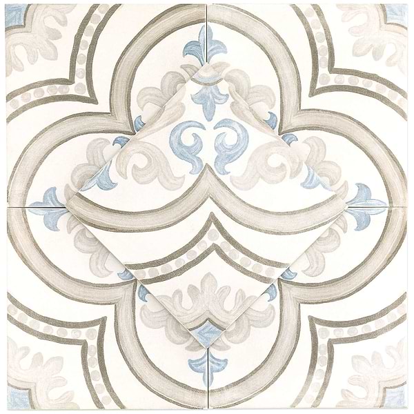 Amadora Daiza White 8x8 Porcelain Tile