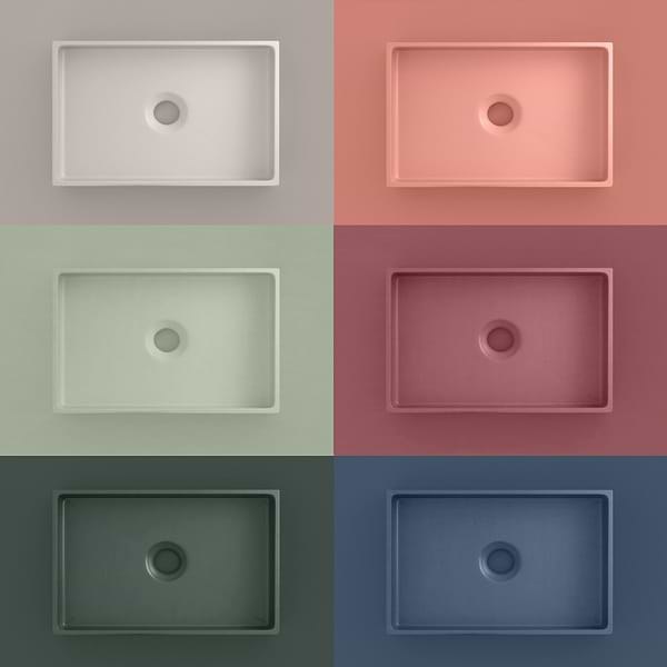 Jeker Thyme Green 21" Concrete Rectangle Floating Sink by mudd.concrete