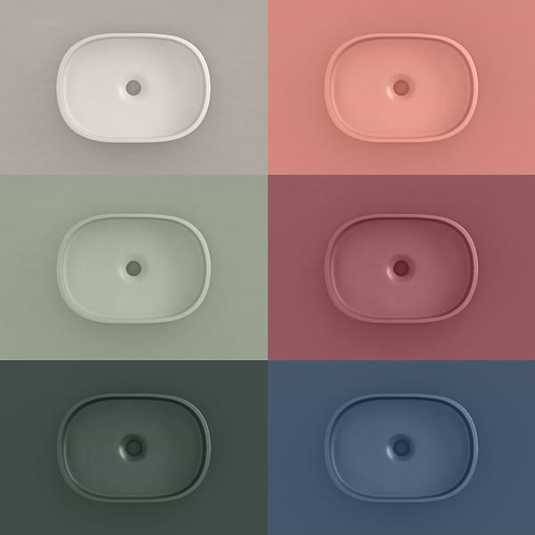 Parro Forest Green 18" Concrete Oval Floating Sink by mudd.concrete