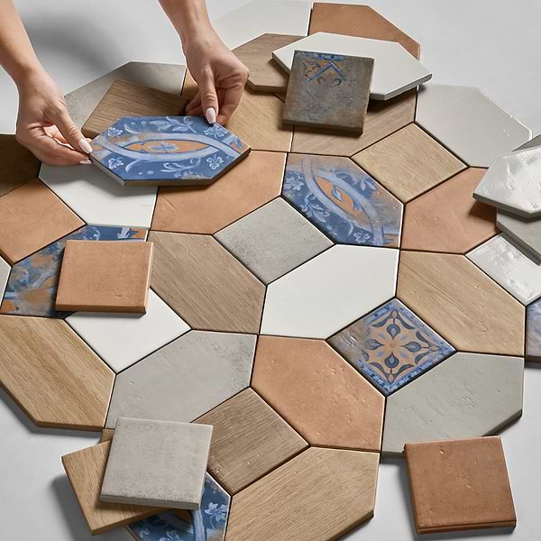 Morocco Medina Multicolor 4x8 Picket and 4x4 Square Matte Porcelain Tile
