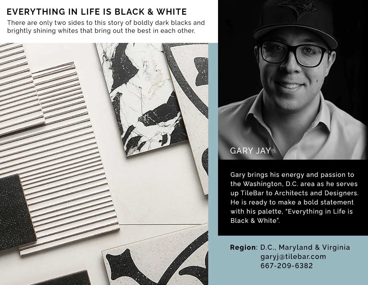 Black & White Tile Palette Moodboard