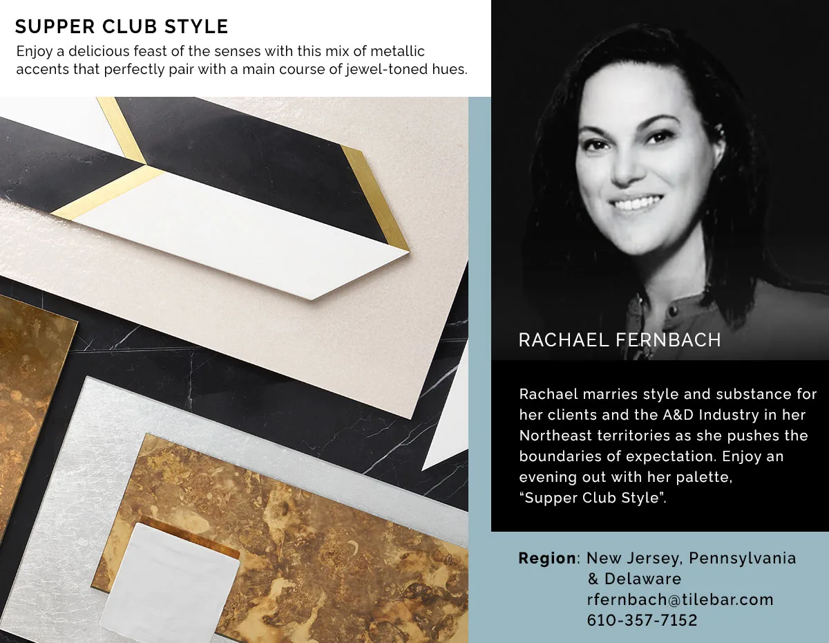 Metallic Accent Tile Palette Moodboard