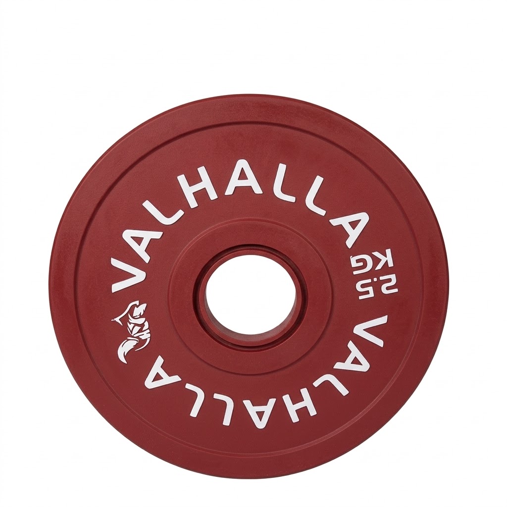 צלחת משקל אולימפית 2.5 ק"ג VALHALLA אדומה מכוילה לדיוק מקסימלי באימוני כוח