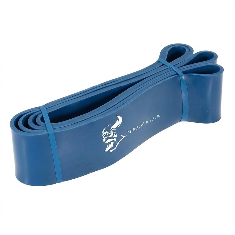 גומיית התנגדות מקצועית 55 מ"מ מבית Prime Motion בצבע כחול לאימוני כוח מקסימלי, עומס יסף אקסטרים והתנגדות משתנה.