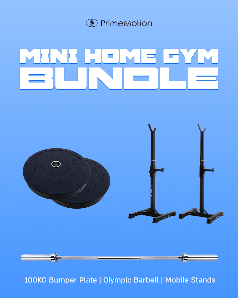 באנדל Mini Home Gym מוט אולימפי סטנדים וצלחות באמפר