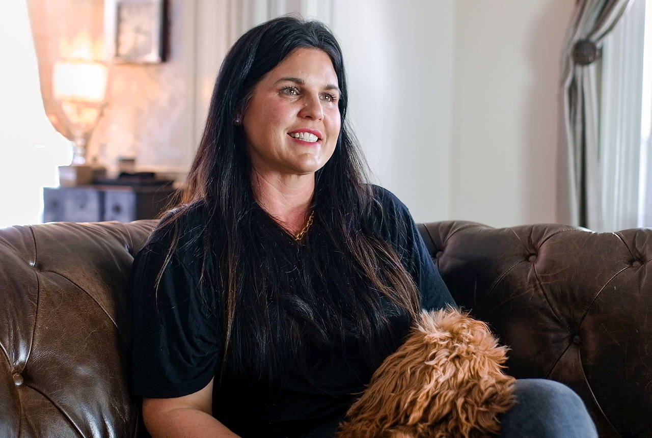 Irish Doodle Hero - Brady with owner Christy