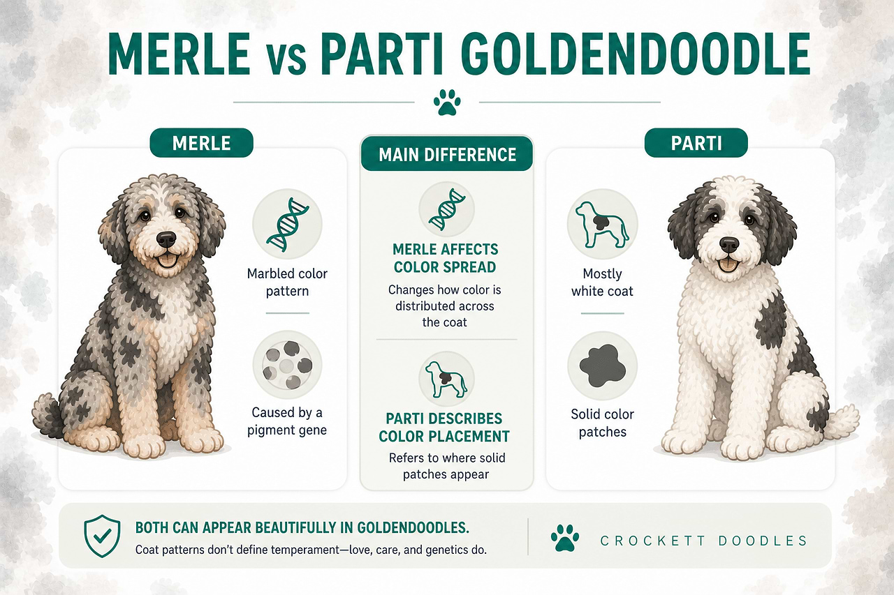 Merle vs Parti Goldendoodle