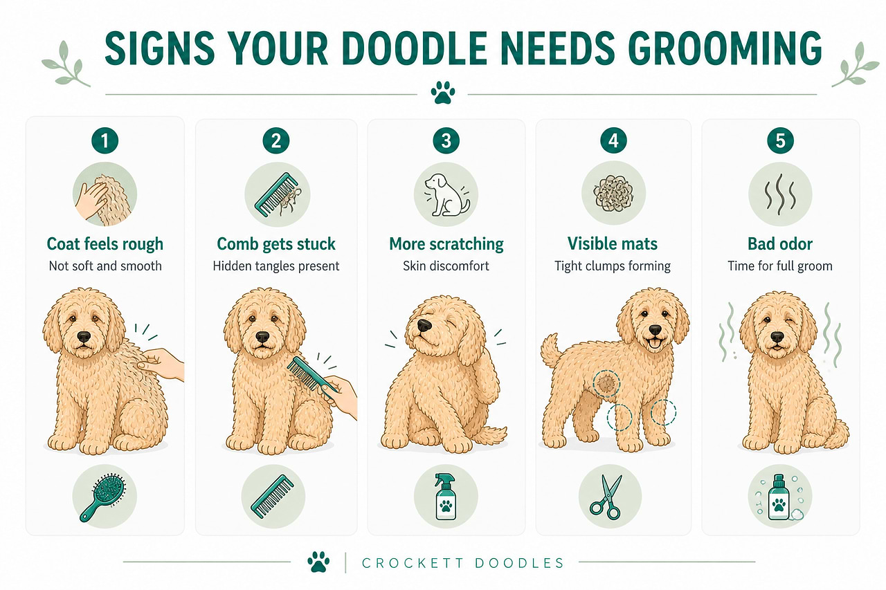 Signs that a Goldendoodle needs grooming attention