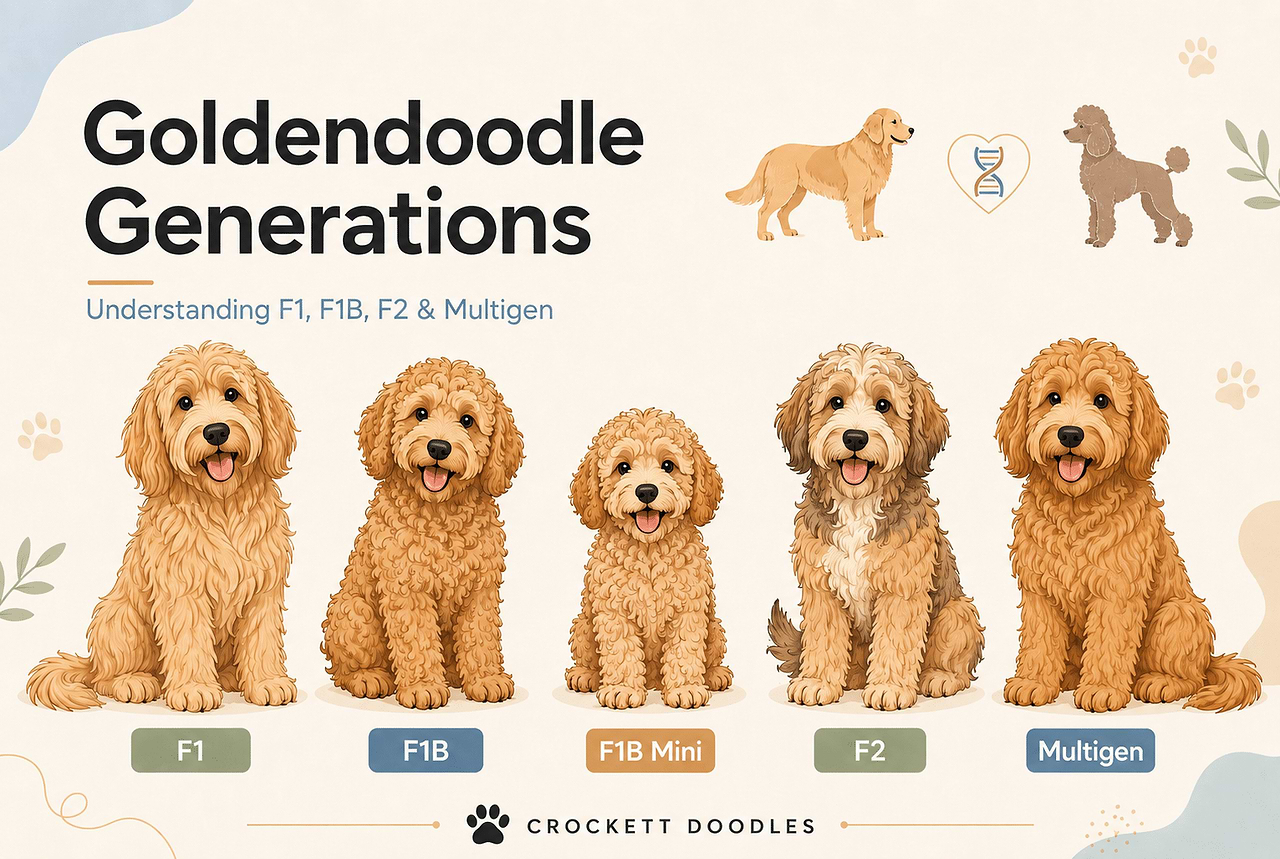 Metilgen Goldendoodle Generations: F1, F1B, F1B Mini, F2 & Multigen