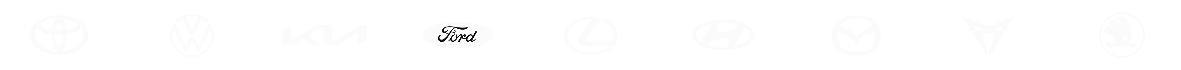 Toyota, Volkswagen, Kia, Ford, Lexus, Hyundai, Mazda, Cupra and Škoda