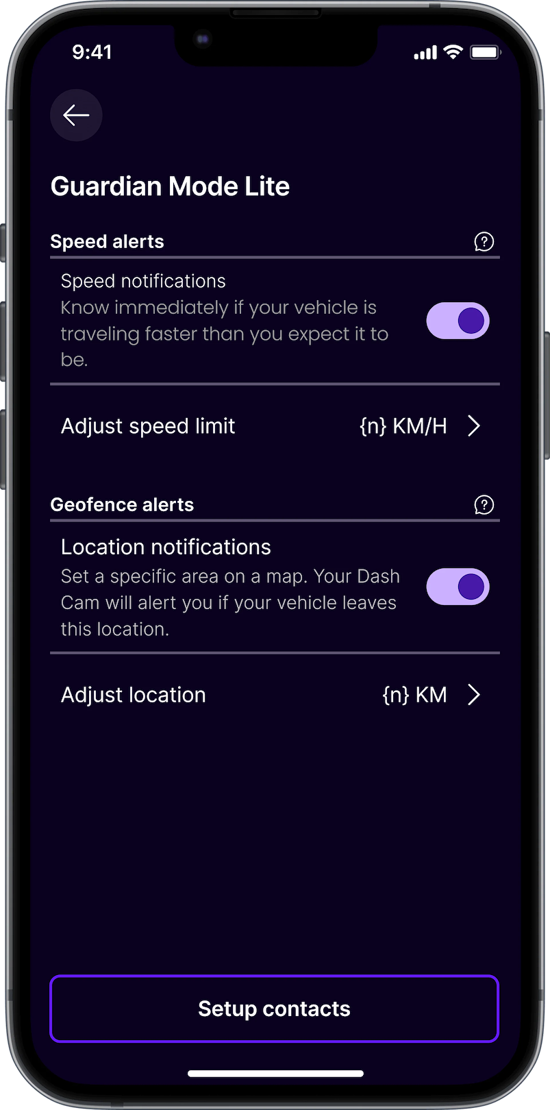Nextbase app screen 2