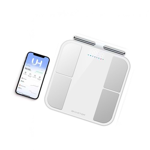 UNIQUE BODY SCALE משקל אדם BMI - צבע לבן SMARTER