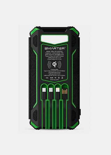 סוללת גיבוי סולרית ניידת SMARTER Solar power bank - green