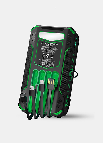 סוללת גיבוי סולרית ניידת SMARTER Solar power bank - green
