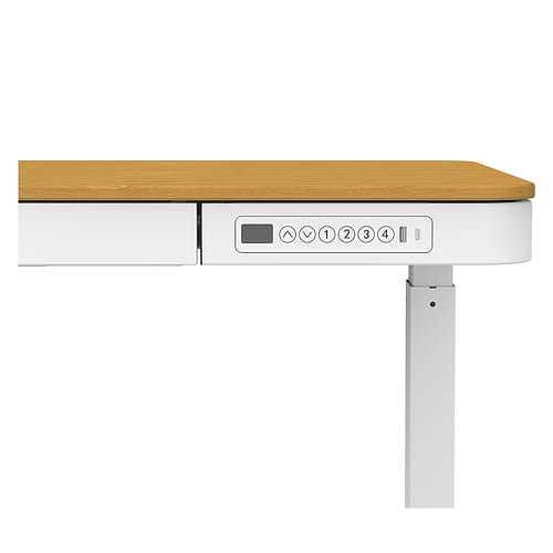 שולחן חכם מתכוונן לבן משולב עץ אלון SMARTER